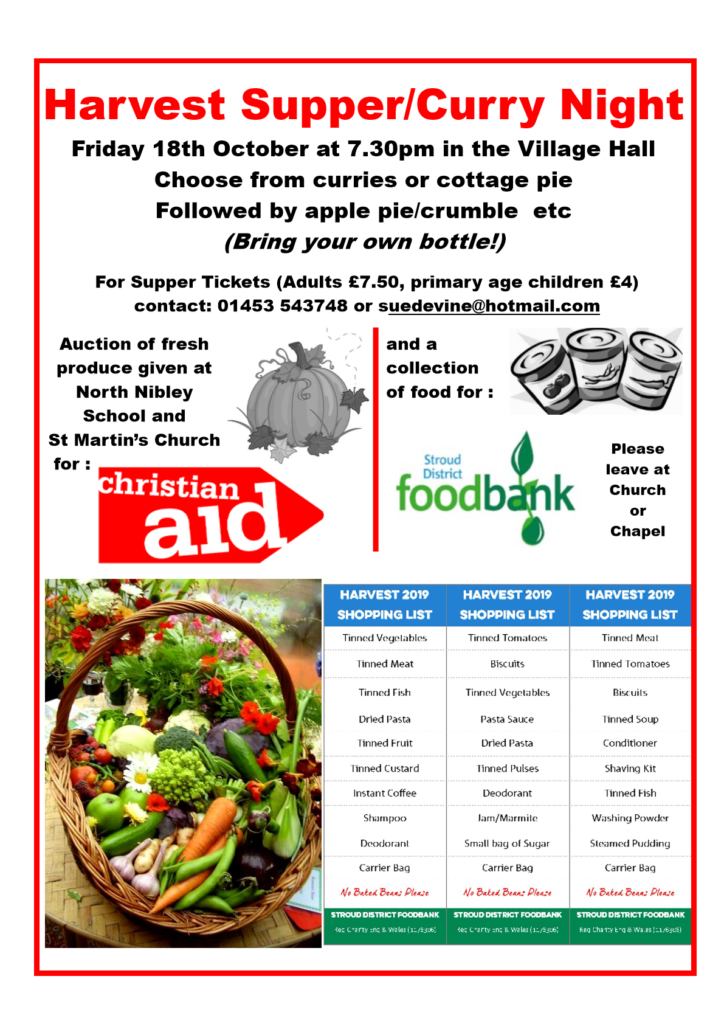 Harvest Supper Information Poster 2019