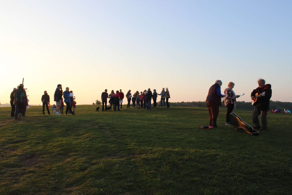 Easter dawn celebration on Nibley Knoll