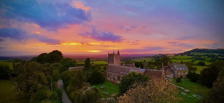 St Martin’s Church, North Nibley at sunset
