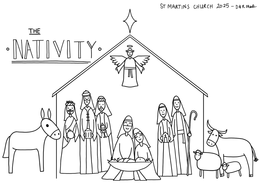 The Nativity Thumbnail Colouring Page