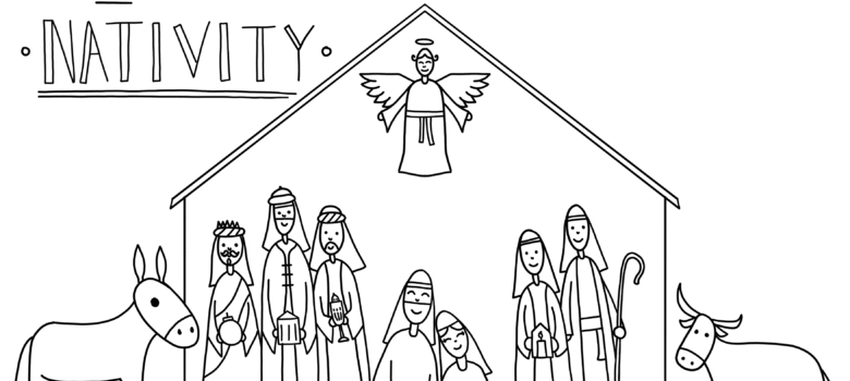 The Nativity Thumbnail Colouring Page