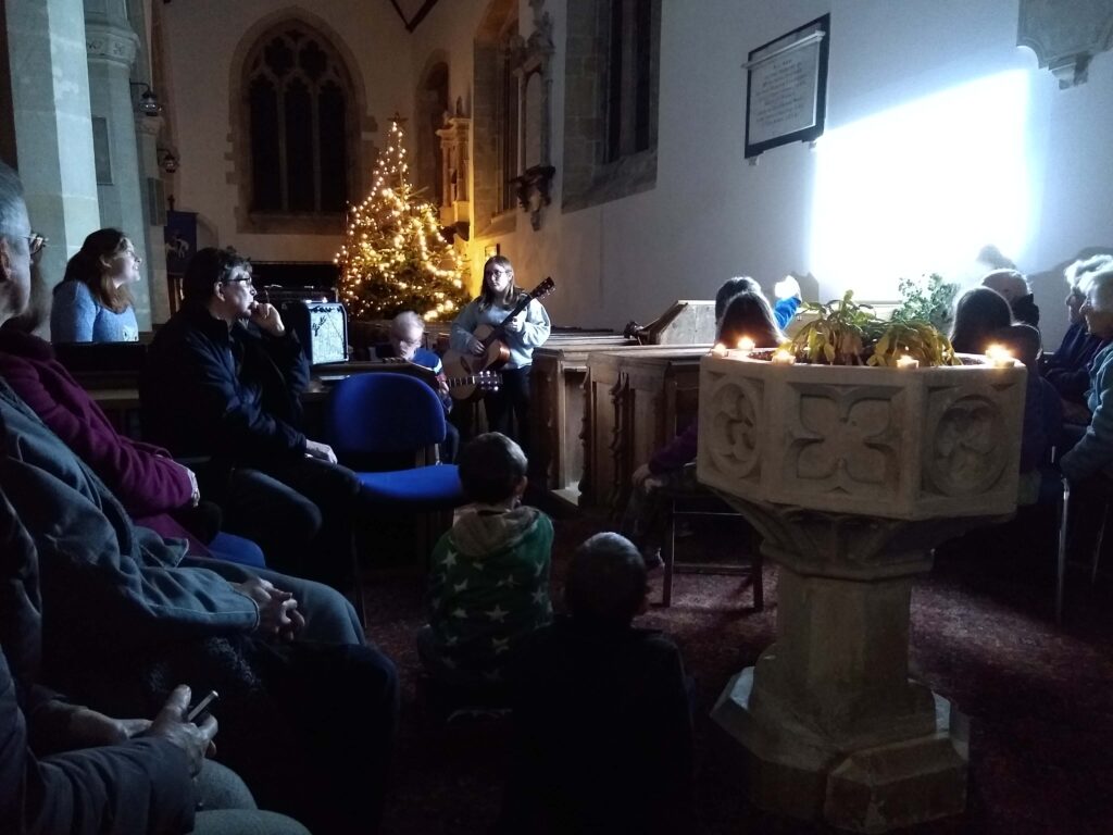 Epiphany Service around the font